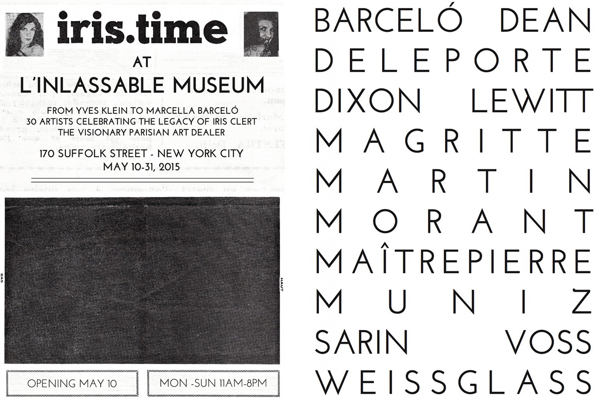 2015 Iris Time Galerie interlocked l'inlassable New York Suffolk street